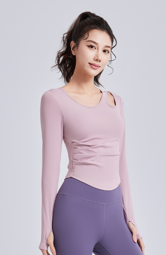 Sleeve-Less Hollow Pleated Sports Yoga Top