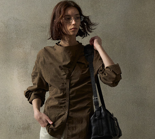 Summer Casual Loose Commuting Round-neck Simple Long-sleeved Women Blouse