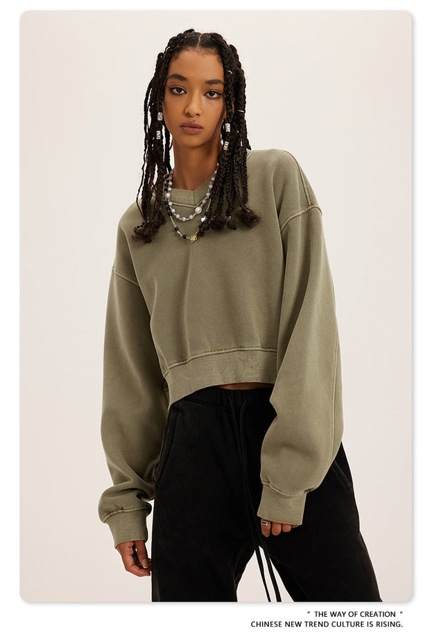 Trendy V-neck And Fleece American Sweatshirt