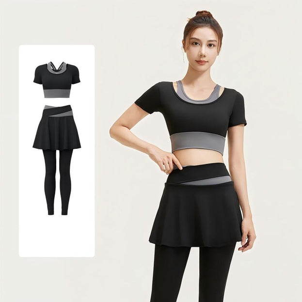 High-Waisted Running Yoga Two-Piece Color-Matched Set