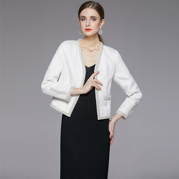 Temperament Slim Wool Fabric Short Jacket
