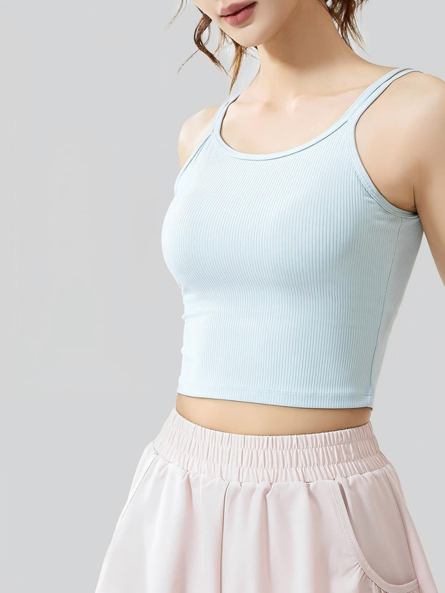 U-Shaped Yoga Striped Underwear with Built-in Padding