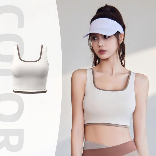Color-Matched Gathering Motion Yoga Bra