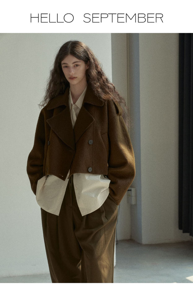 Winter Cashmere Double-sided Tweed British Casual Women's Jacket
