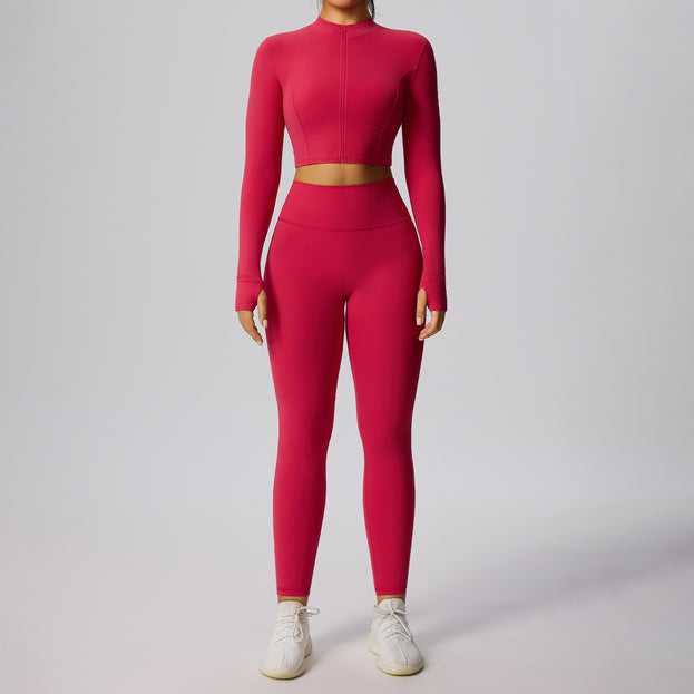 Breathable Tight Elastic Fitness Yoga Two-Piece Set for Women