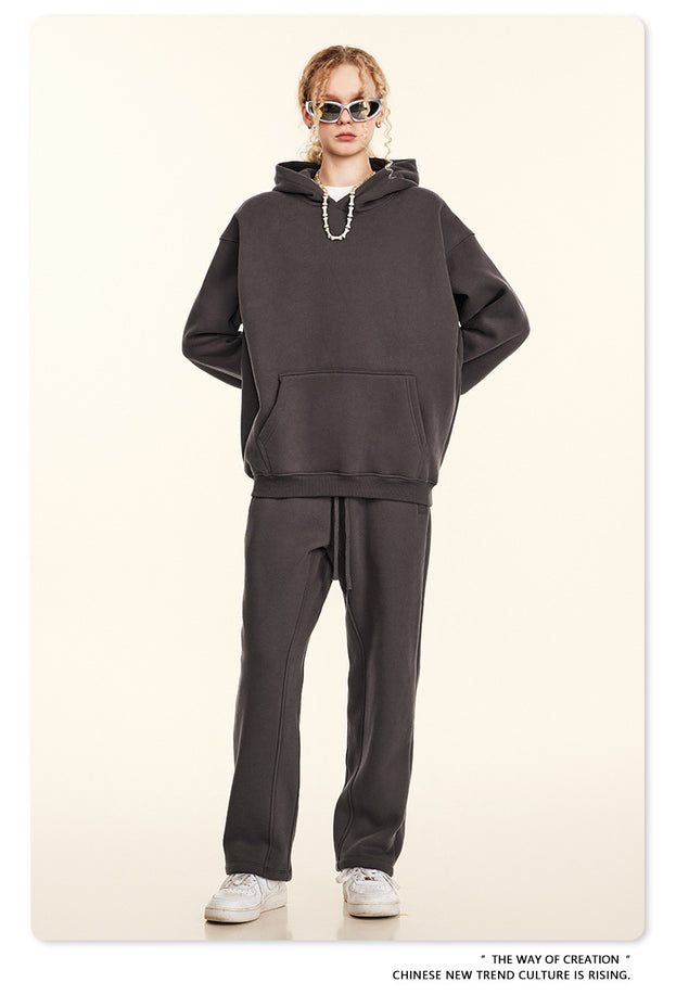 Dopamine Solid-color Fashionable Casual Commuting Youth Hooded Men's Sweatshirt