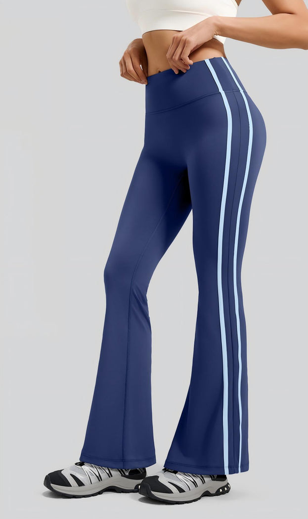 Exercise Fitness Yoga Striped Flared Pants for Women