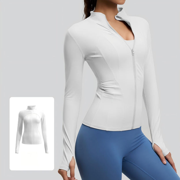 Sporty Figure-Hugging and Sheer Yoga Coat