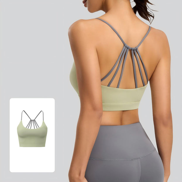 Women's Six Strings Cross Yoga Fitness Bra