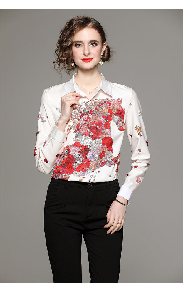 Full Matching Waist Shrink Positioning Printed Shirt