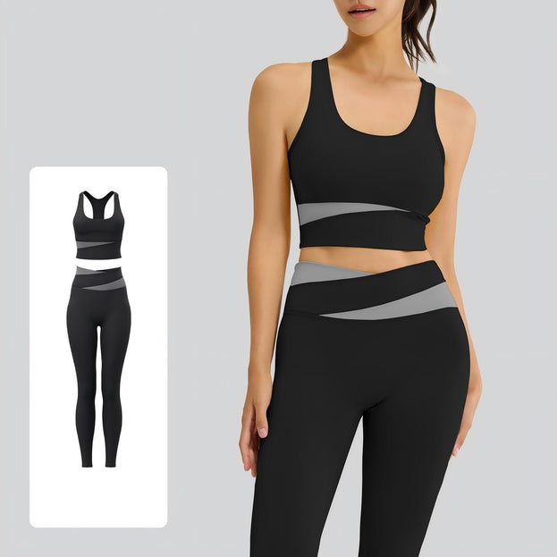 Color-Matched High-Waisted Abdominal-Toning Fitness Yoga Set