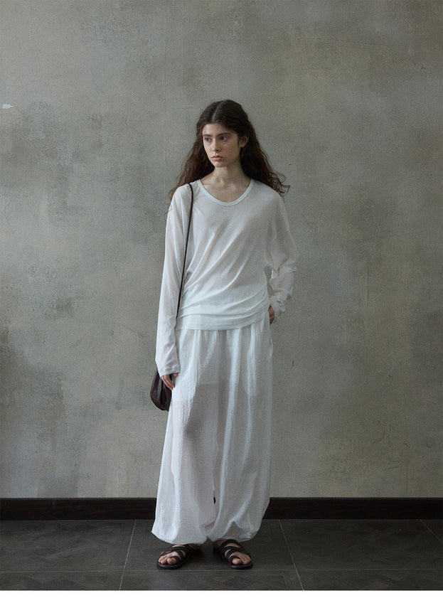 Tencel Drape Air Skirt Pants, Tight Waist, Versatile For Commuting, Casual Women Pant