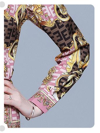 Printed Long-Sleeved Shirt Wide-Leg Pants Suit Women's Two-Piece Autumn Clothes New