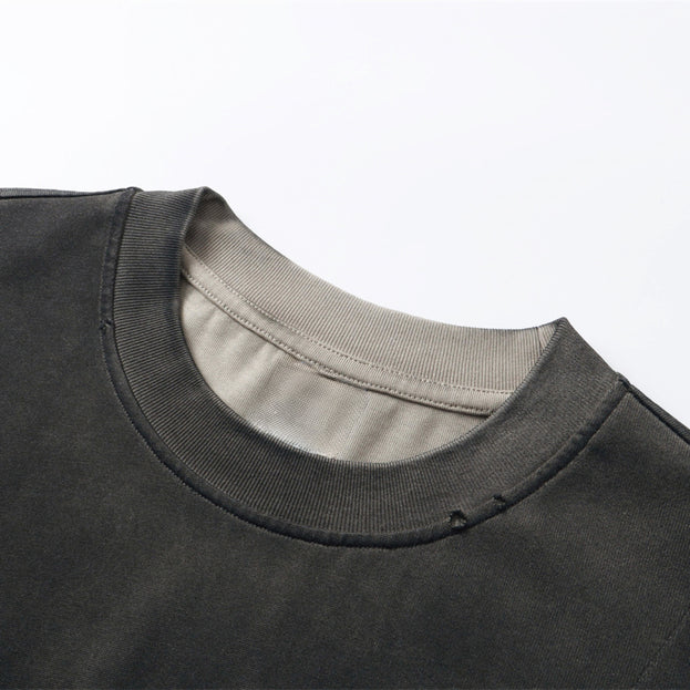 Summer Loose Casual Washed, Aged And Brushed American Men's Top