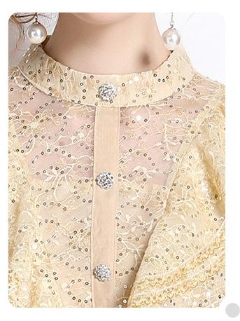 Temperament Lace Patchwork Jacquard Waist slimming A-Line Skirt Dress