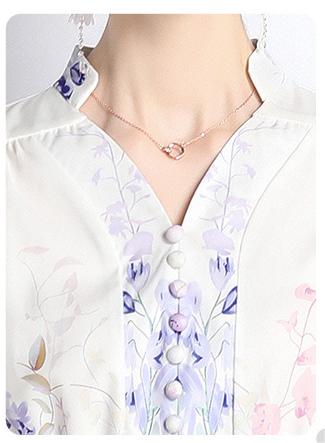 V-Neck Vintage Print Long-Sleeved Dress Slim-Fit and Slim-Waist A-Line Skirt