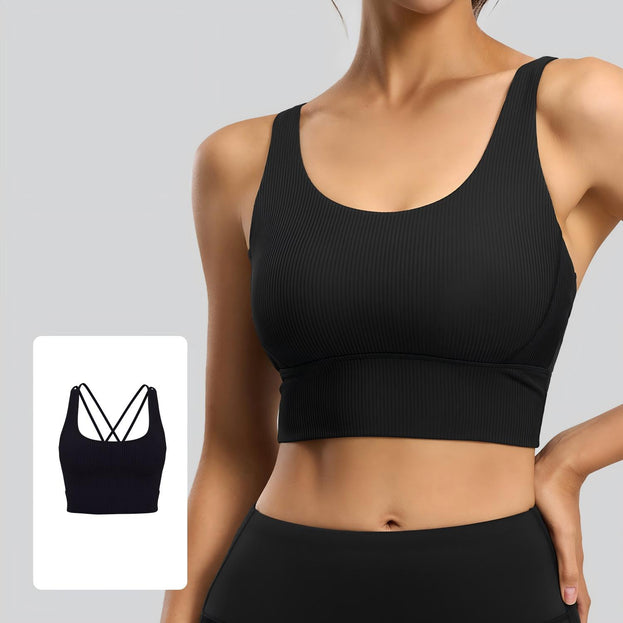Striped Shock-Absorbing Fitness Yoga Underwear for Women