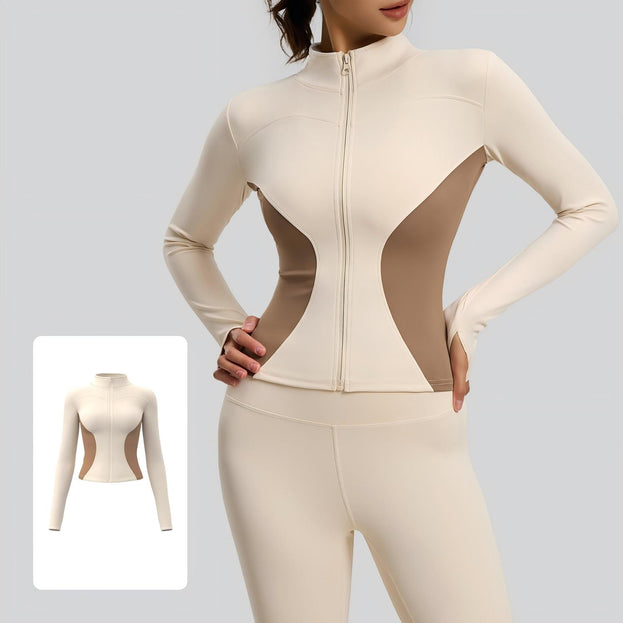 Women's Color-block Slim-fit Yoga Jacket