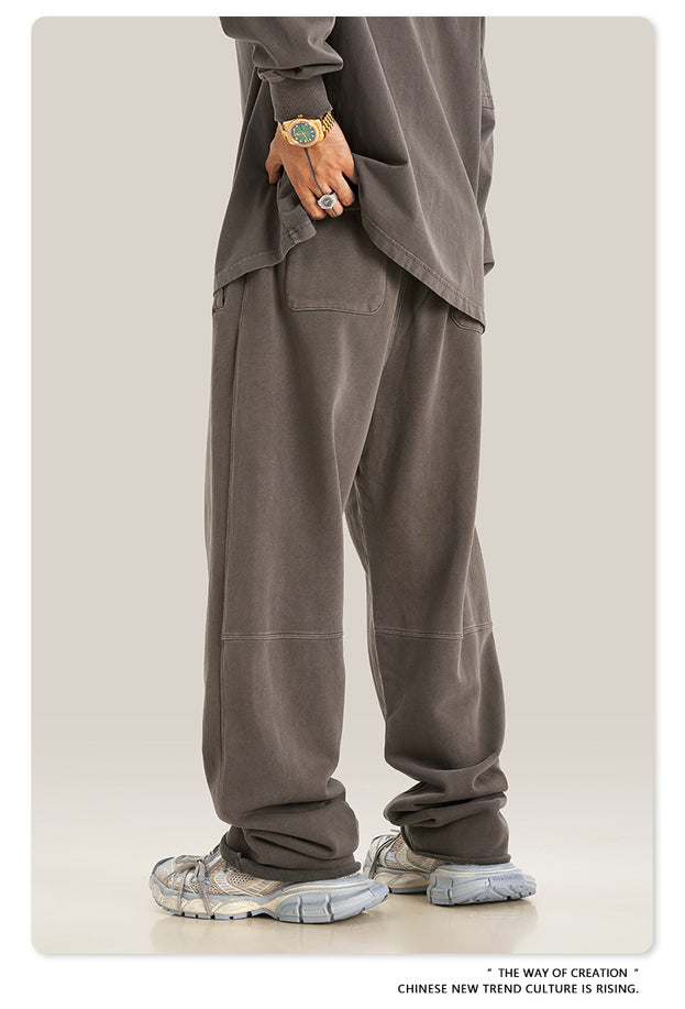 Washed And Aged Trendy Loose Casual Pants