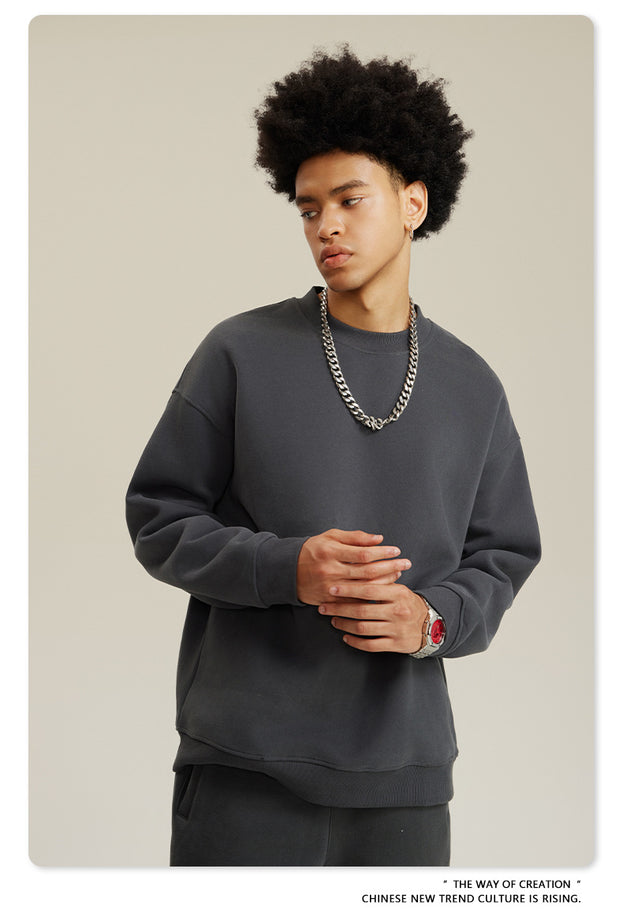 American-style Trendy Round-neck Long-sleeved Warm Sweatshirt