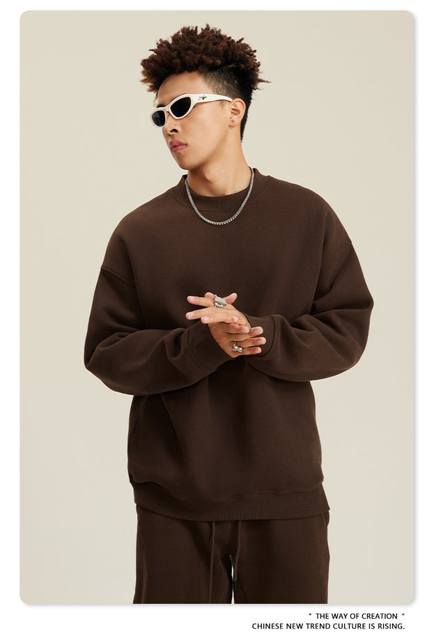 American-style Trendy Round-neck Long-sleeved Warm Sweatshirt