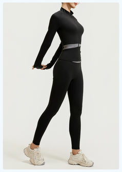 Women's Slim-fit Naked Yoga Color-matching Two-piece Suit
