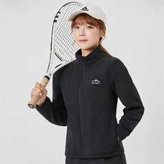 Vertical Collar Zipper Double-sided Fleece Jacket Coat