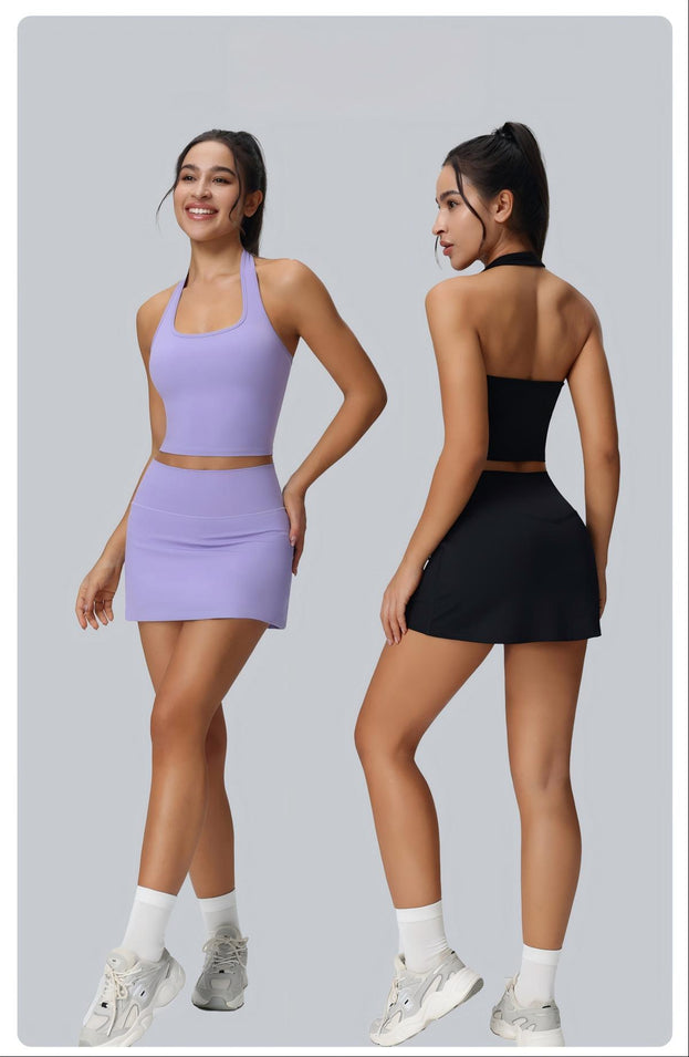 Tennis Sport Tight Yoga Set With Pockets For Women