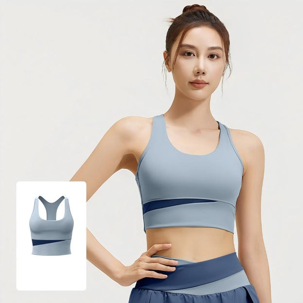 Colorblock Naked I-Back Yoga Top for Women