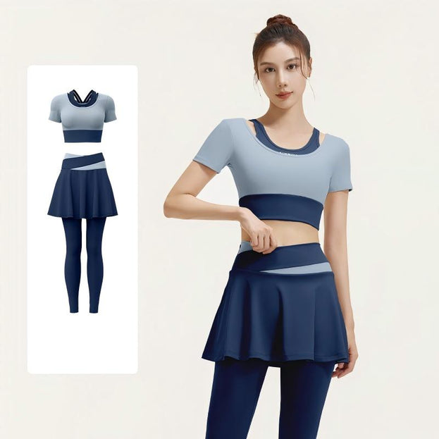 High-Waisted Running Yoga Two-Piece Color-Matched Set