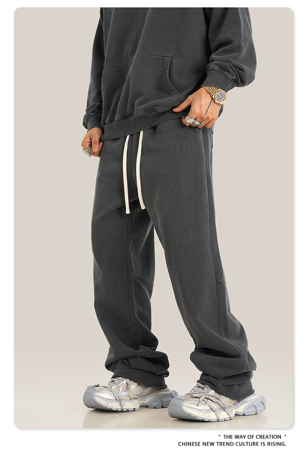Washed And Aged Trendy Loose Casual Pants