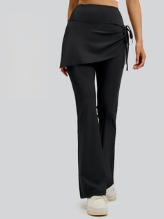 High-Waisted Pleated Double-Layer Yoga Flared Pants