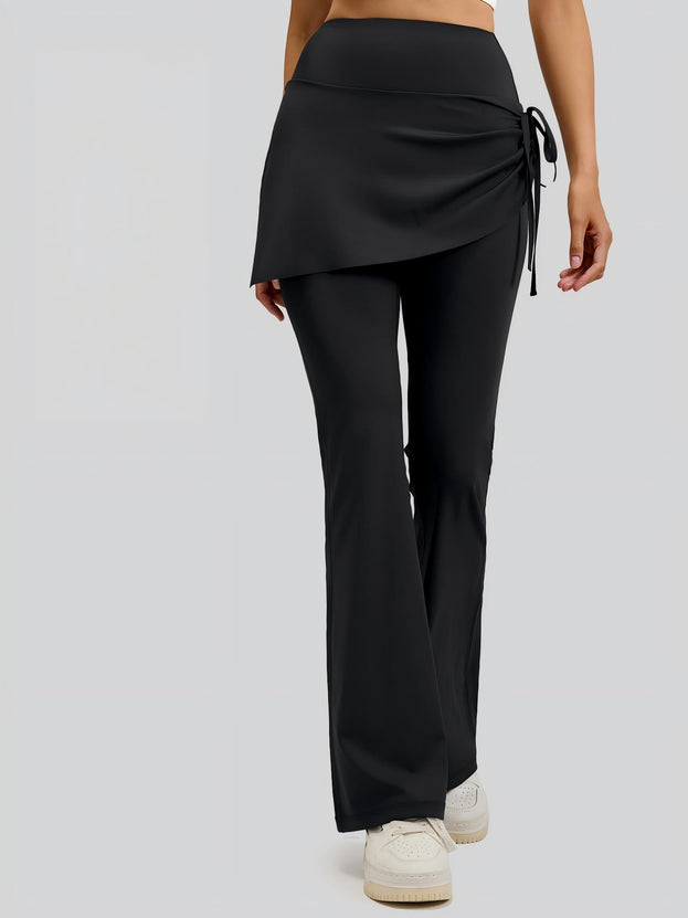 High-Waisted Pleated Double-Layer Yoga Flared Pants