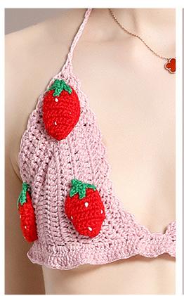Fashion Three-Dimensional Hook Flower Hanging Neck Wipe ChestVest Suspender and Sexy Package Hip Short Skirt Two Piece Suit