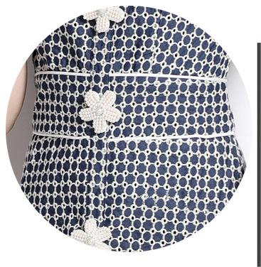 Temperament Fashion Vintage Square Neck Bubble Sleeve Embroidered Denim Skirt Dress