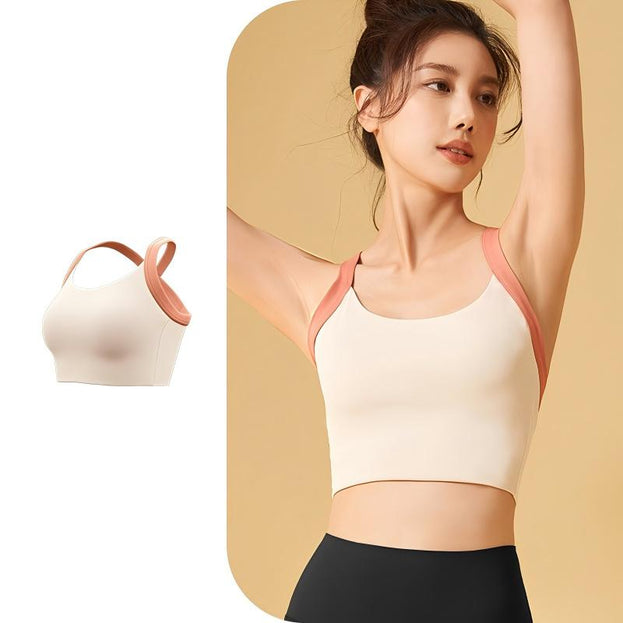 Women's One-piece Sports Fitness Vest with Chest Pad