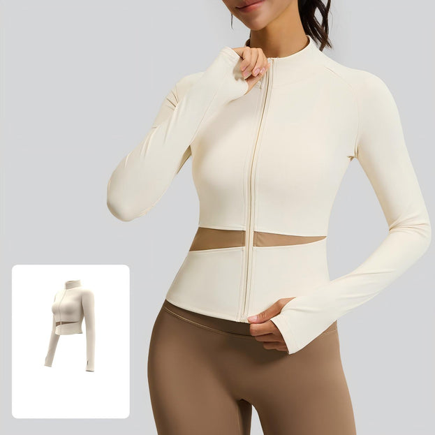 High-Neck Slim-Fit Multi-Color Yoga Jacket