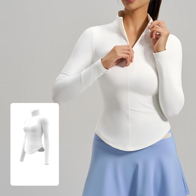 Half-zipper Naked Seamless Breathable Yoga Top for Women