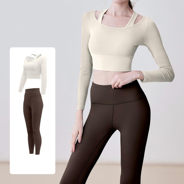 Naked Mesh Hollow Yoga Fitness Suit for Women