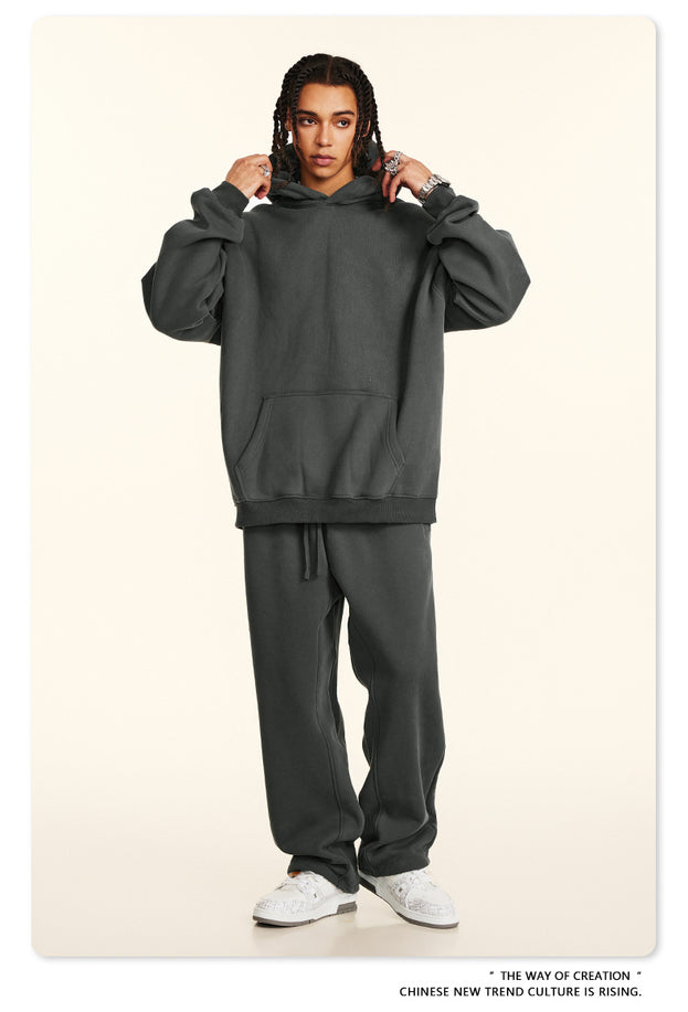 Dopamine Solid-color Fashionable Casual Commuting Youth Hooded Men's Sweatshirt