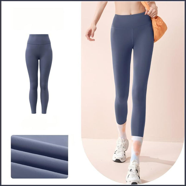 Winter and Autumn Thin Fleece High-Waisted Seamless Yoga Pants for Women
