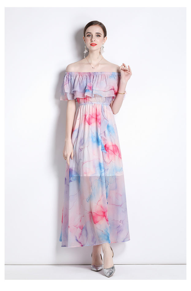 Split Chiffon Long Swing Holiday Dress
