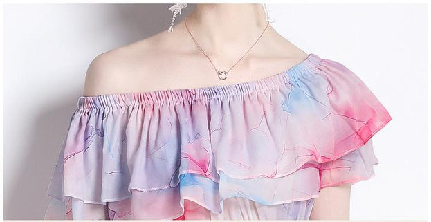 Split Chiffon Long Swing Holiday Dress