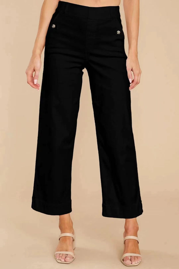 Summer Fashion Casual Low-Waist Straight Wide-Leg Denim Pant for Women