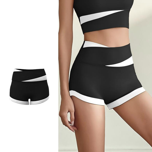 Women's Color Contrast Sports Fitness Shorts