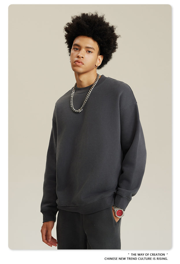 American-style Trendy Round-neck Long-sleeved Warm Sweatshirt