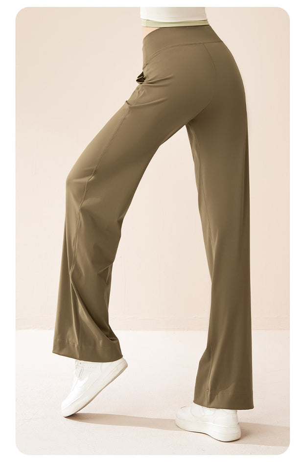 Women's Loose Drawstring High Waist Straight Pants