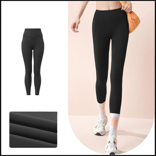 Winter and Autumn Thin Fleece High-Waisted Seamless Yoga Pants for Women