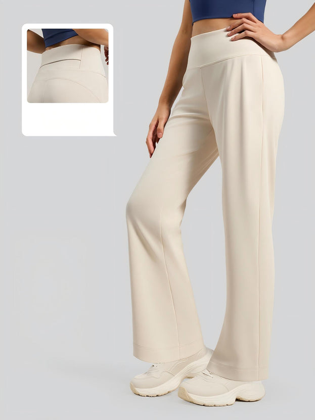 Loose and Straight Yoga Pants with a Waist Pocket