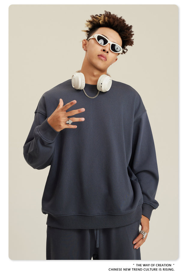 Autumn Solid-color Fashionable And Trendy Commuter Street Style Men's Sweatshirt